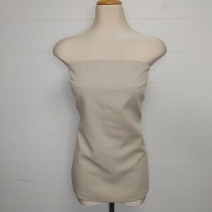 Moon River Strapless Tube Top in Light Beige
